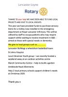 How your donations help Loyne Rotary